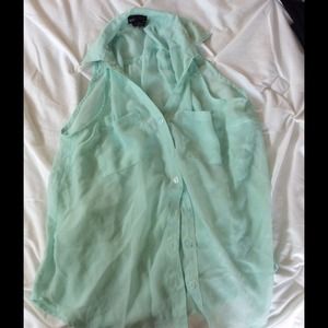 Cute light blue sheer tank top