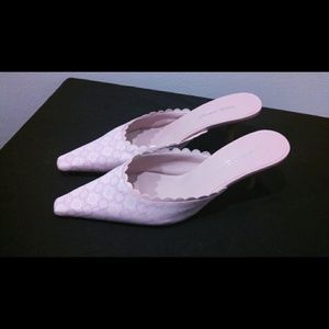 NWOT  Nine West Kitten-Heel Pink Mules