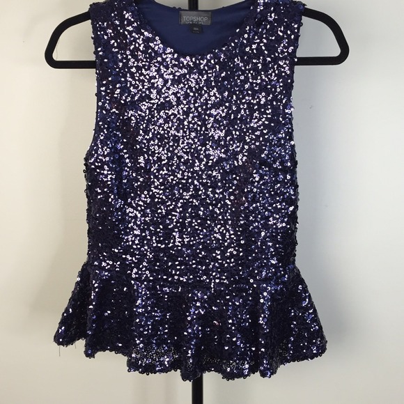 TopShop Sequence Peplum Top