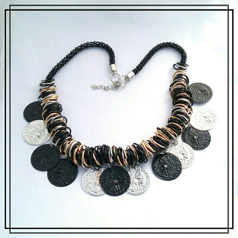 Tricolor French Coin Necklace