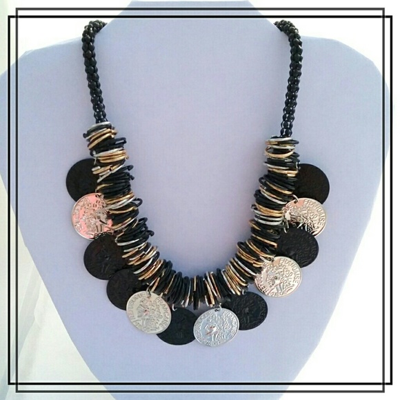Tricolor French Coin Necklace - Picture 2 of 2