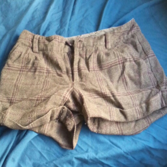 Old Navy brown checkered wool shorts - Picture 1 of 2
