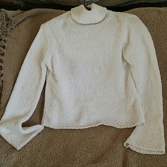 White fluffy turtle neck