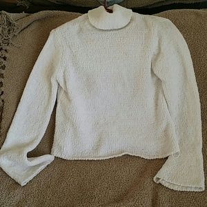 White fluffy turtle neck
