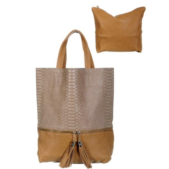 Snake bi-color shoulder bag
