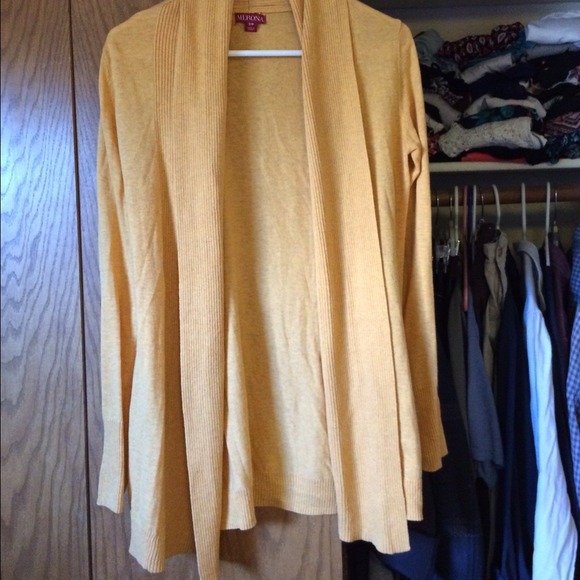 Mustard yellow open faced cardigan