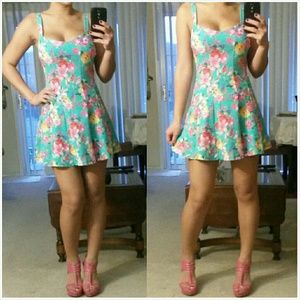 Mini floral skater dress