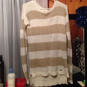 Sparkly gold and off-white knitted sweater