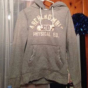 Thick warm gray Abercrombie hooded sweater