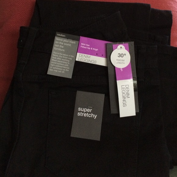 Mossimo denim black leggings size 8