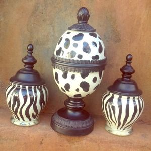 ❄️SALE❄️Zebra Print Urn Jars
