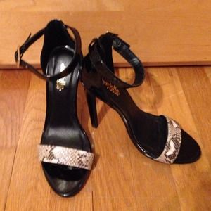 Charlotte Russe black and snake skin high heels