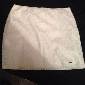 Beige floral skirt gold trim