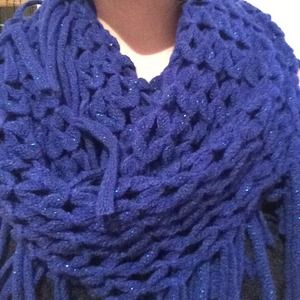 Mudd brand indigo scarf with sparkling thread