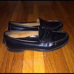 Black Leather Penny Loafers