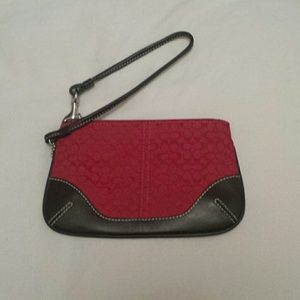 **SALE**Red and brown Coach wristlet