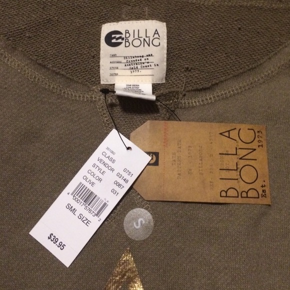 Olive Billabong Top! - Picture 3 of 4