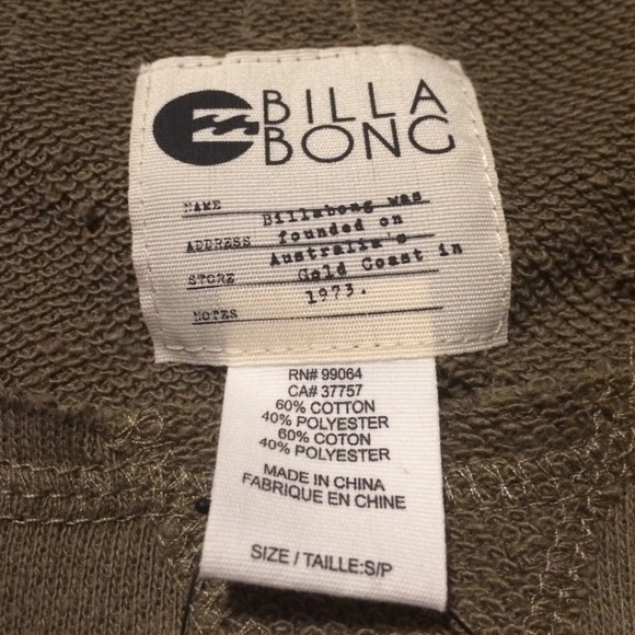 Olive Billabong Top! - Picture 4 of 4