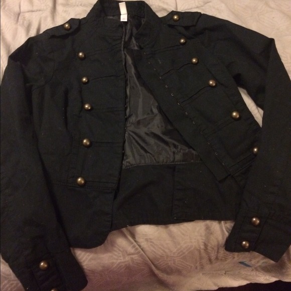 Military style black jacket XS