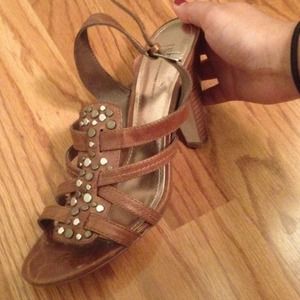 Brown sling back heels!