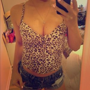 Guess Leopard Print Bustier