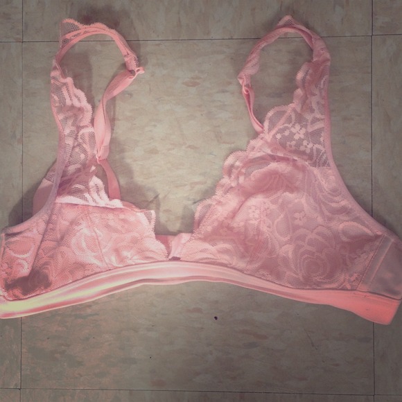 Coral Victoria's Secret Pink lace bralette