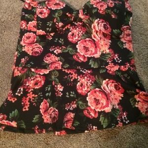 Strapless floral top
