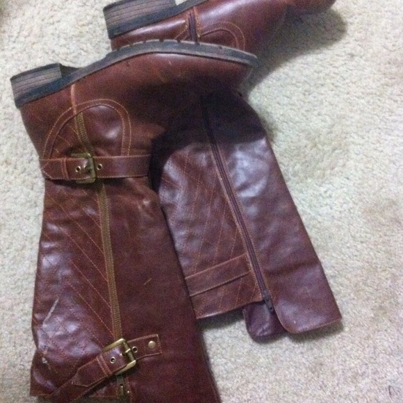 Brown riding boots