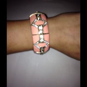 Pink rhinestone bangle