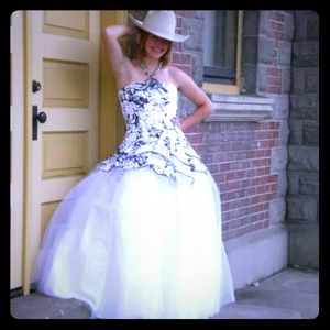 Black and white formal dress