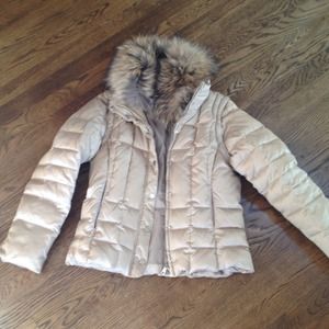 Andrew marc  fur trim jacket /vest