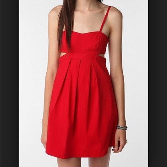 Red cut out sweetheart sparkle and fade dress