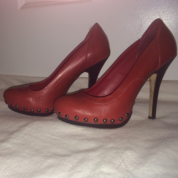 Red real leather pumps from Aldo