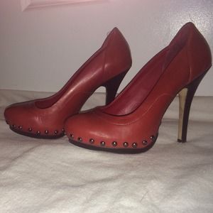 Red real leather pumps from Aldo