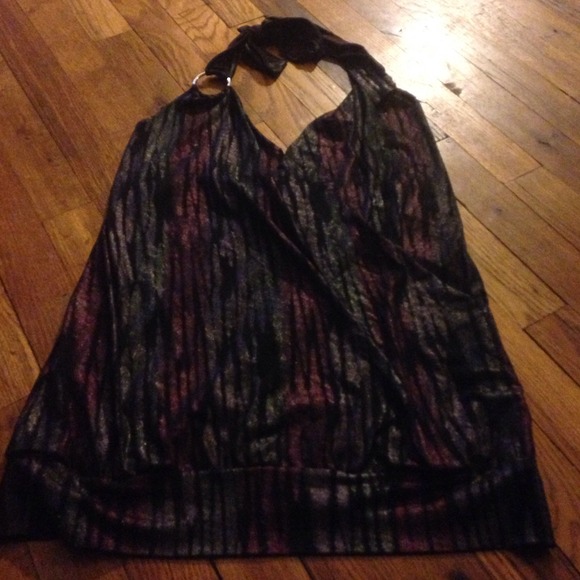 Dots metallic halter top