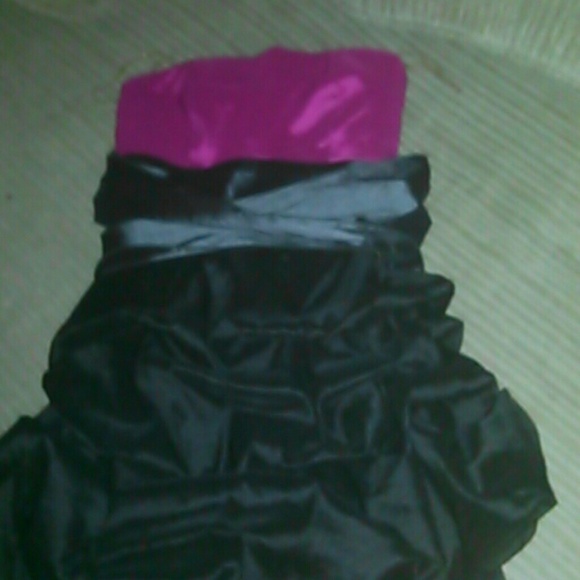 Black and purple ruffled dress