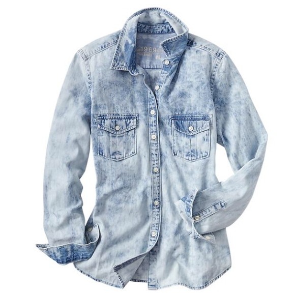 GAP Tops - Gap Acid Washed Chambray Shirt