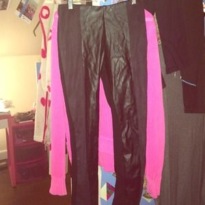 Zara suede leather look leggings L