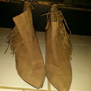 Fringed western style booties