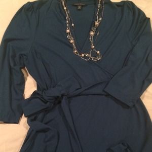 Deep Teal Wrap Dress