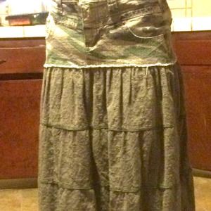 Camouflage green Maxi Skirt