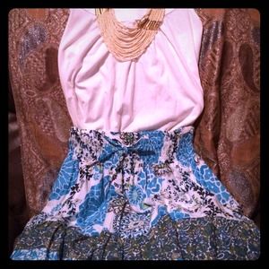 Patterned cotton skirt