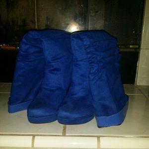 The Isabel- Cobalt Blue Boots from Shoedazzle