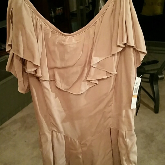 Kaki womens jumper suit with fabric waist belt - Picture 1 of 4