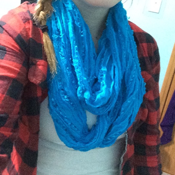 Blue infinity scarf
