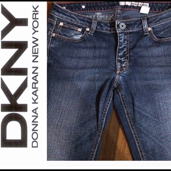 DKNY wide leg jeans.