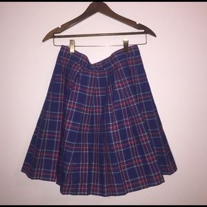 Thrifted High Waisted Plaid Skirt