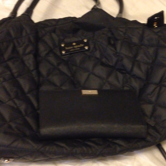 Kate spade black cloth with matching wallet