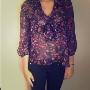 Forever 21 quarter sleeve sheer top