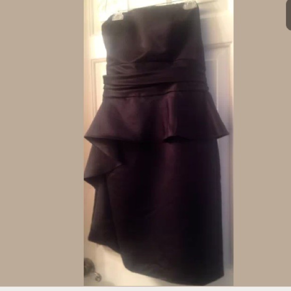 David's Bridal short black bridesmaid dress.